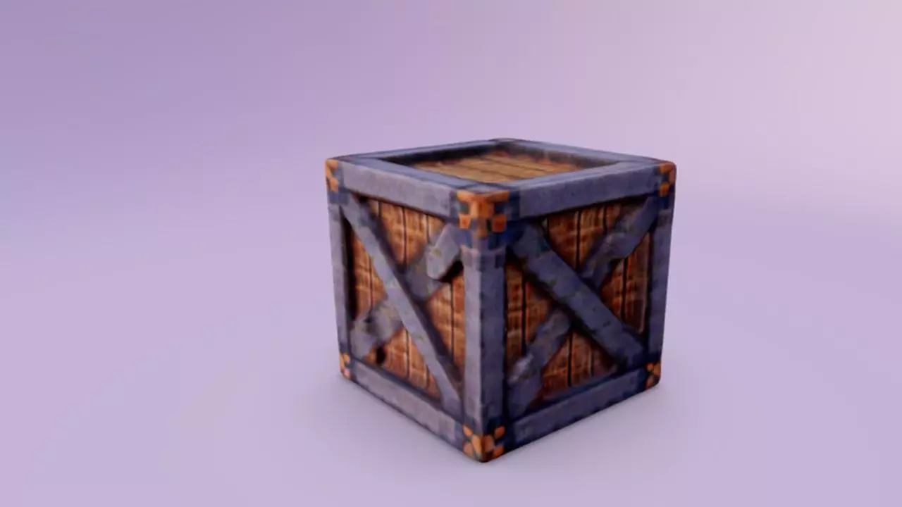 Wooden Crate 3D Game Ready model with Texture 3D model_0