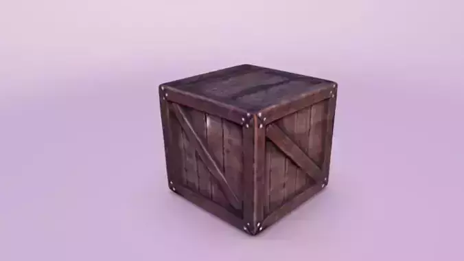 Wooden Crate  3D Game Ready model with Texture