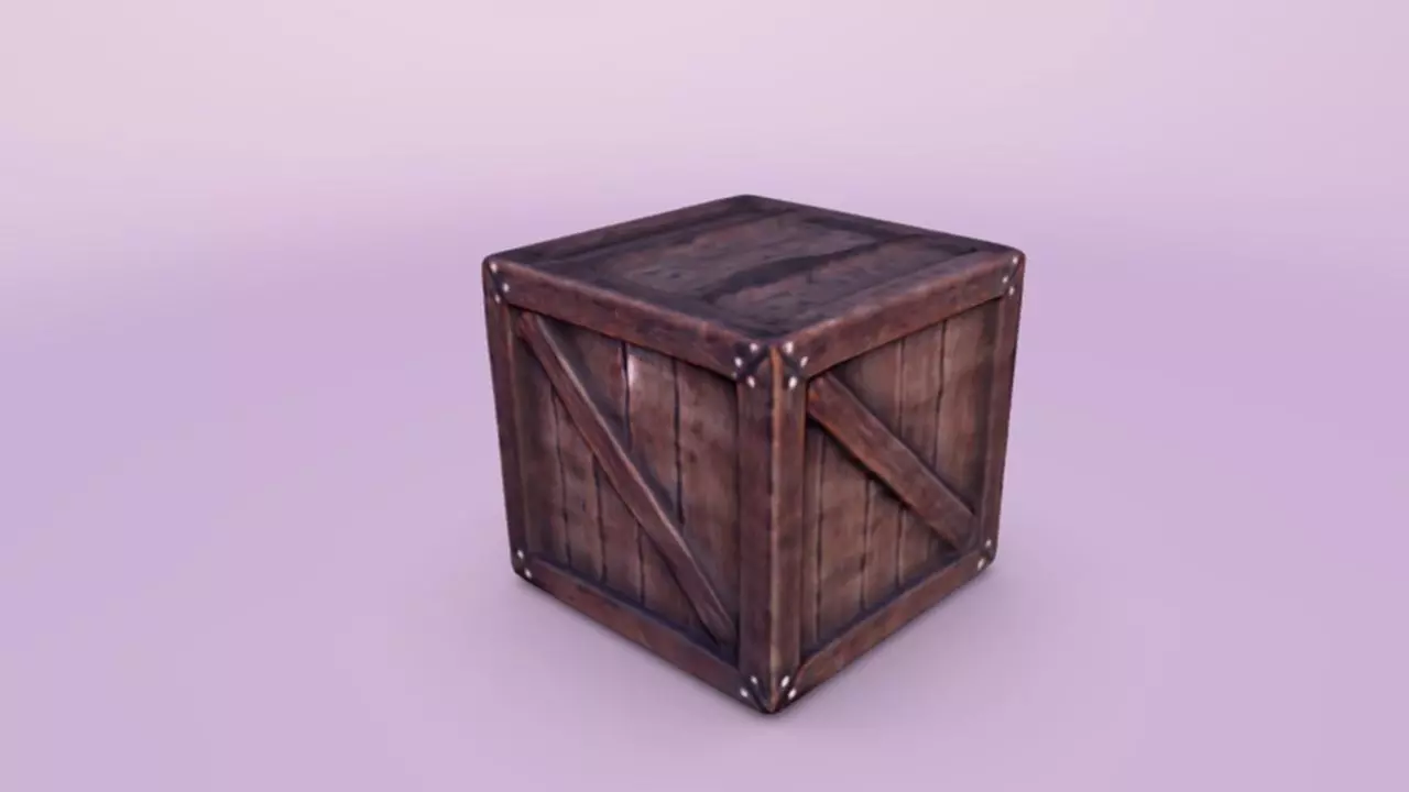 Wooden Crate  3D Game Ready model with Texture 3D model_0