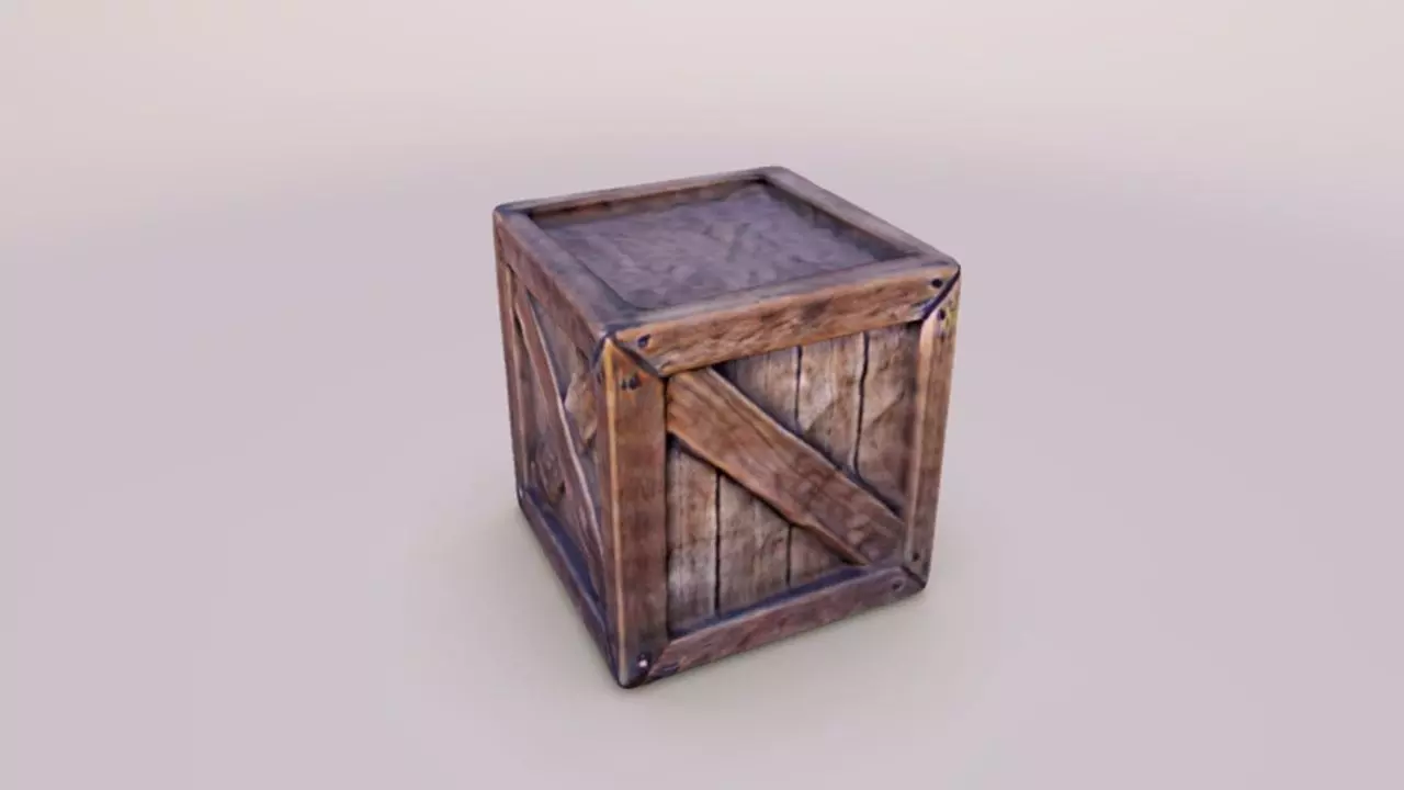 wooden Crate  3D Game Ready model with Texture 3D model_0