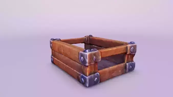 Wooden Crate  3D Game Ready Model
