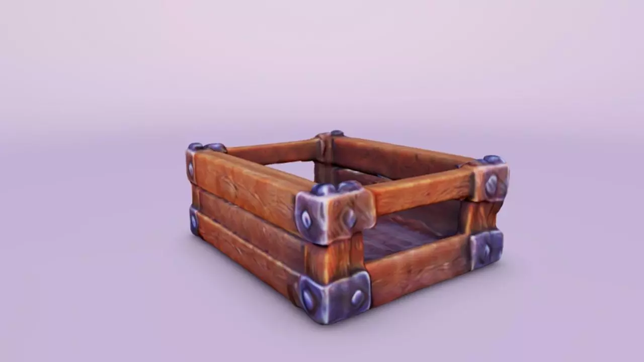 Wooden Crate  3D Game Ready Model 3D model_0