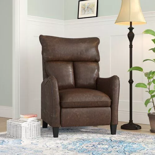 Hallock Faux Leather Manual Recliner 3D model