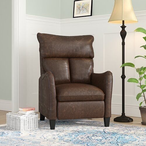Hallock Faux Leather Manual Recliner 3D model