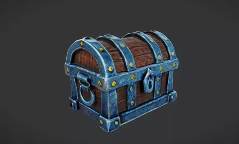 Treasure Chest 3D Game Ready Model 3D model_0