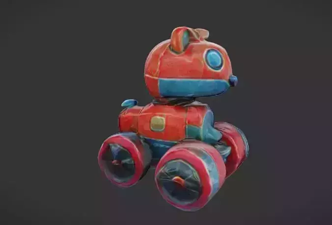 Robo Pup Racer 3D Game Ready Model 3D model