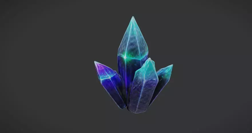 Mystic Crystal Formation 3D Game Ready Model 3D model_0