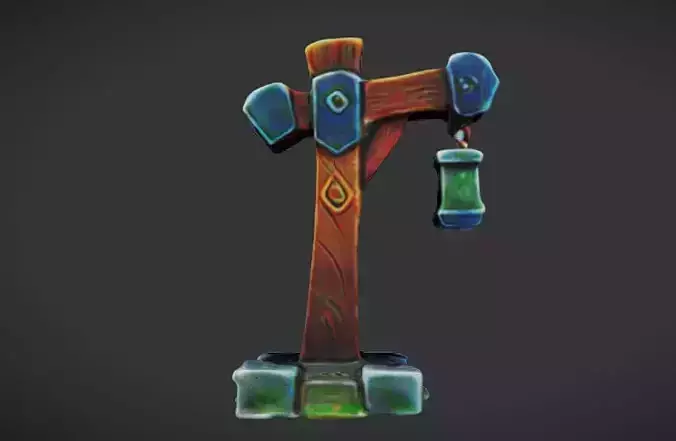 Enchanted Waypost 3D Game Ready Model