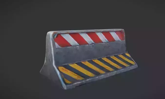 Construction Barrier 3D Game Ready Model