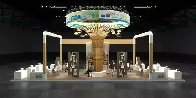 book exhibition booth -  book stall sketchup 3D model