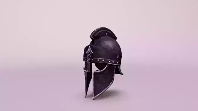 Black gladiator helmet 3D Game Ready Model