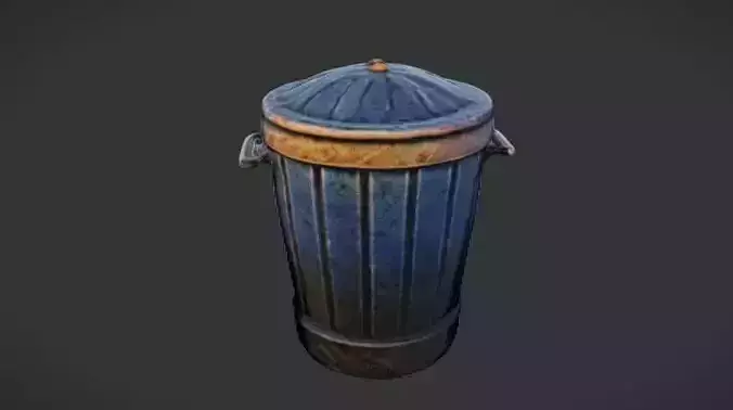 Trash BIN 3D Game Ready Model