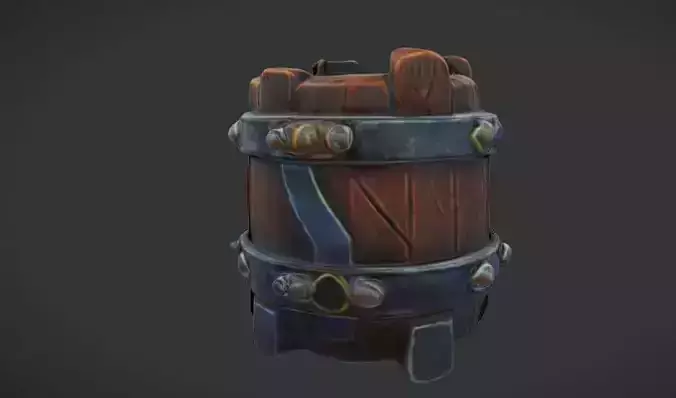 Barrel Fortress 3D Game Ready Model