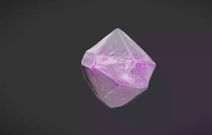 Amethyst Glow Crystal 3D Game Ready Model