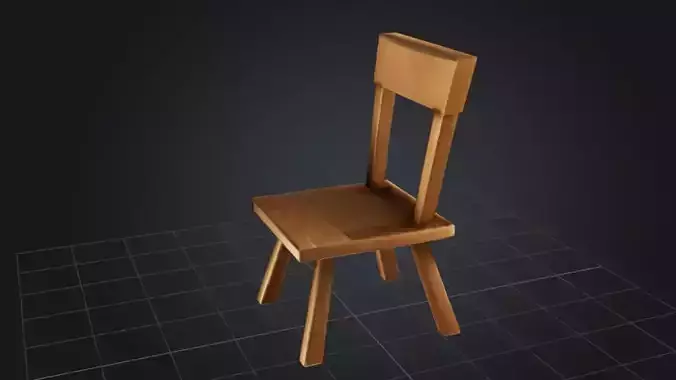 Wooden Low Poly Chair