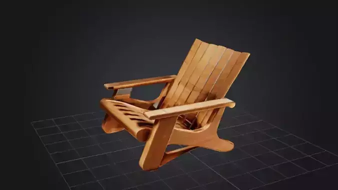 Stylized Wooden Chair 