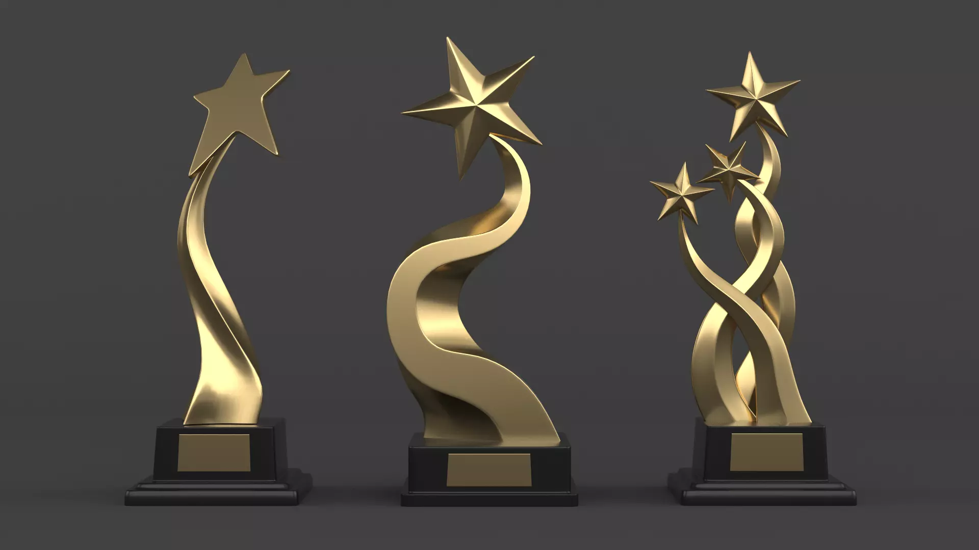 Gold Trophy Cup 3D model_0