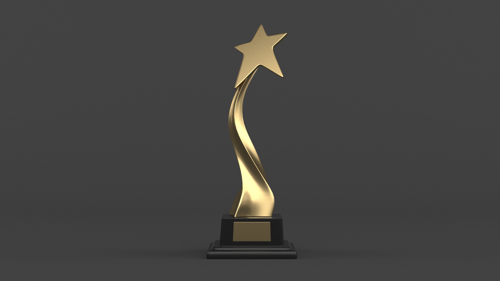 Gold Trophy Cup 3D model_3