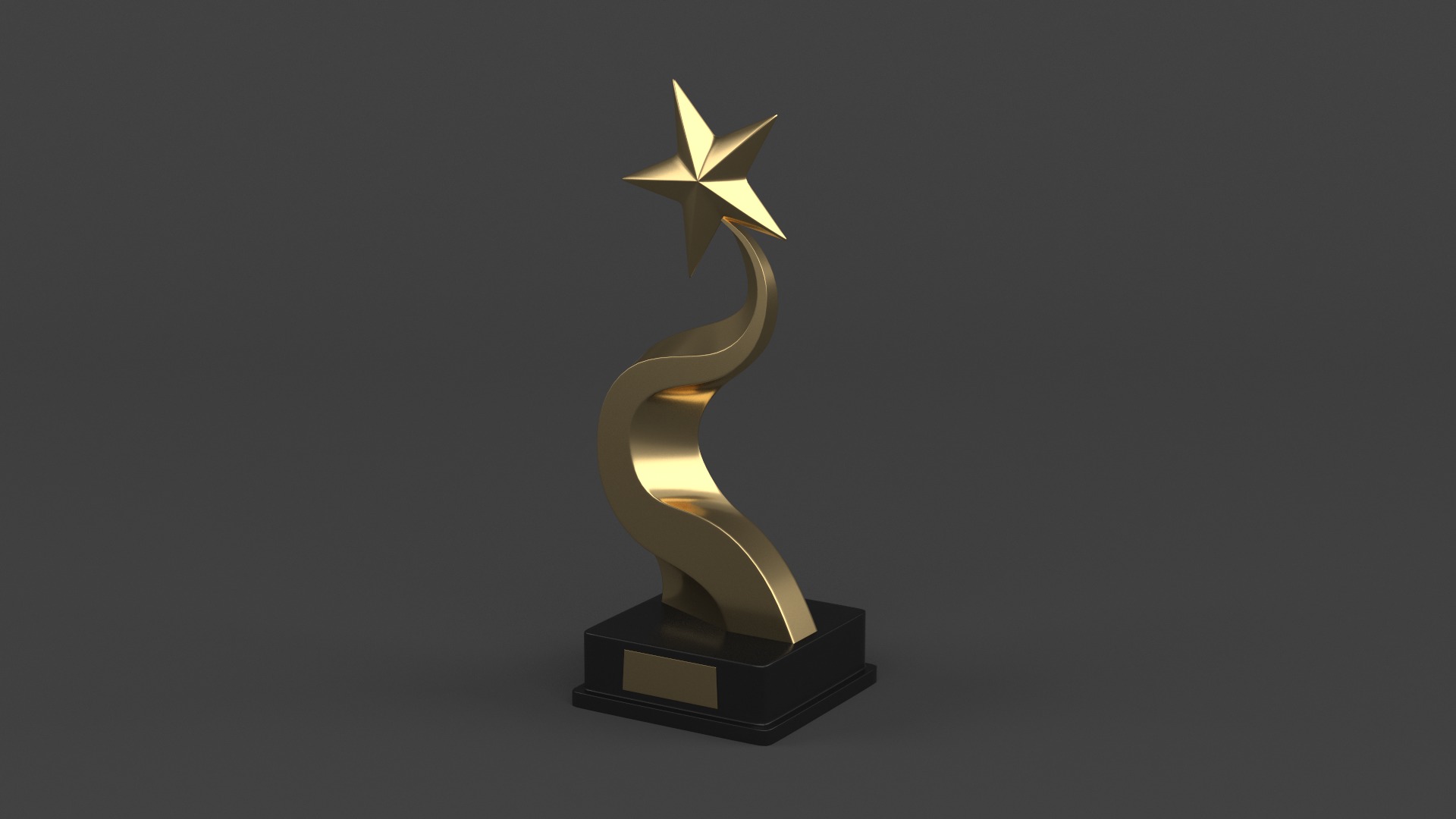 Gold Trophy Cup 3D model_2