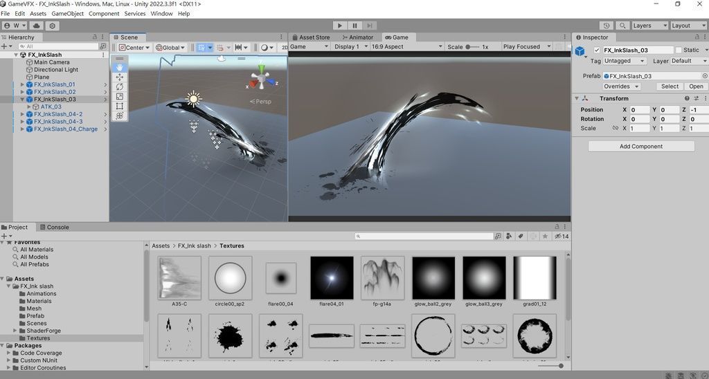 Unity Game VFX - Ink Sword Slash 3D model_7
