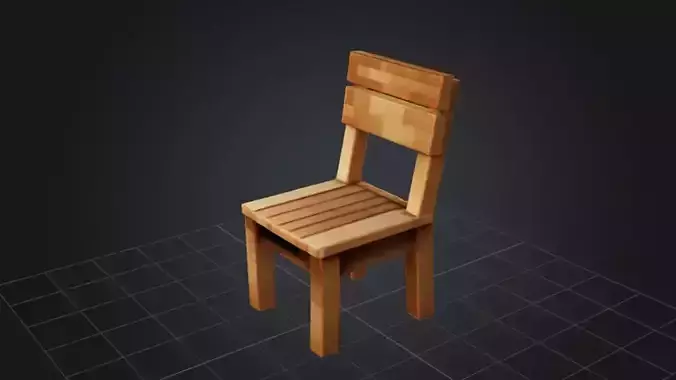 Wooden Chair 3D Game Ready Model