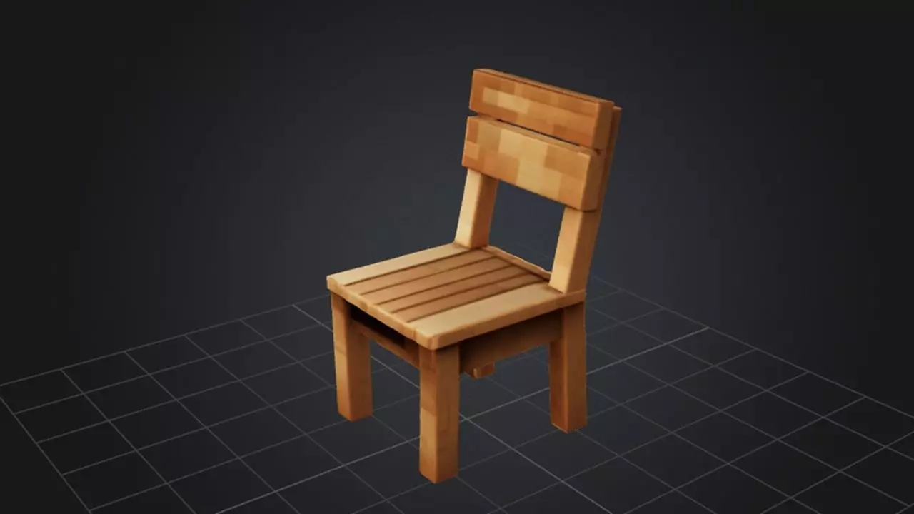 Wooden Chair 3D Game Ready Model 3D model_0