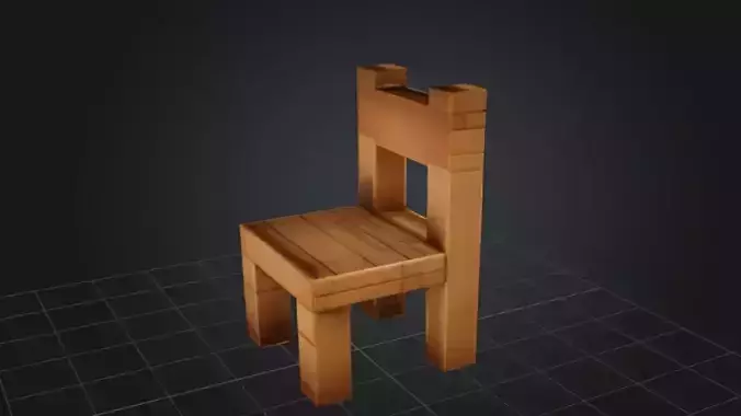 Wooden Chair  Game Ready 3D Model