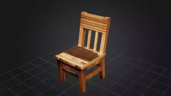 Wooden Chair 3D Game Ready Model