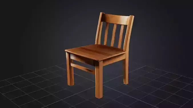 Wooden Chair 3D Game Ready Model