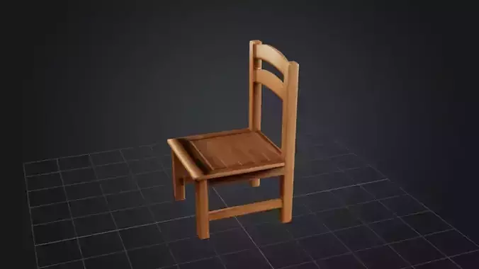 Wooden Chair  Game Ready 3D Model