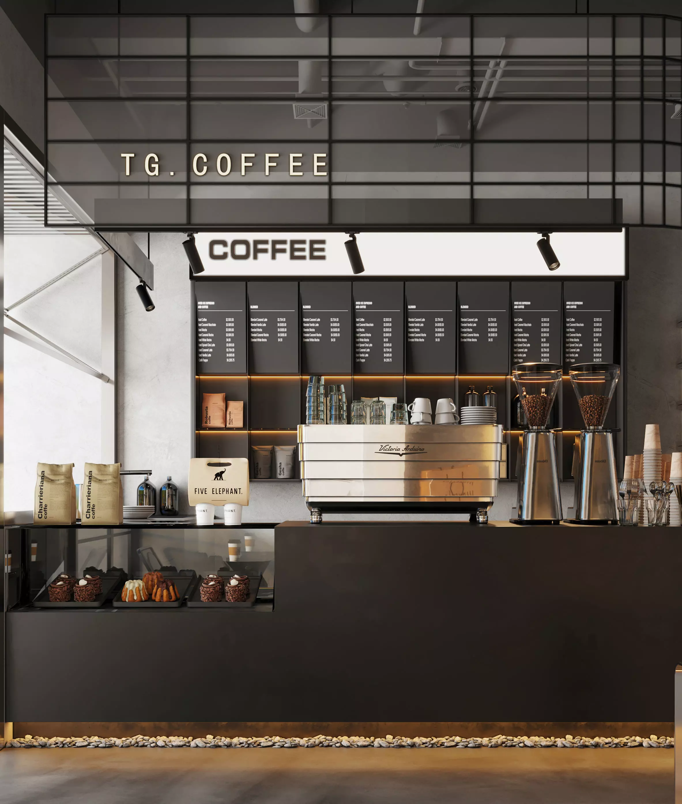 coffee shop  interior   3D model_0
