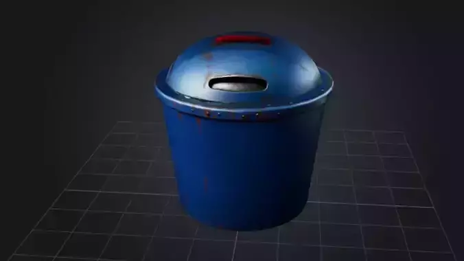 Trash Bin 3D Game Ready Model