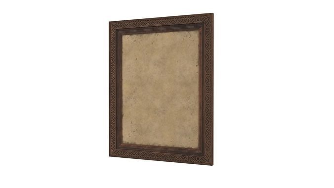 Picture frame wood Low-poly 3D model