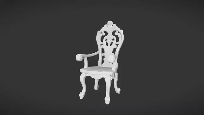 Wooden Fantasy King Chair 3D model