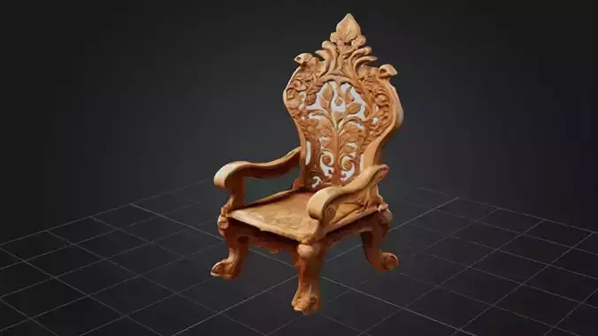 Fantasy King Chair  3d Game ready Model