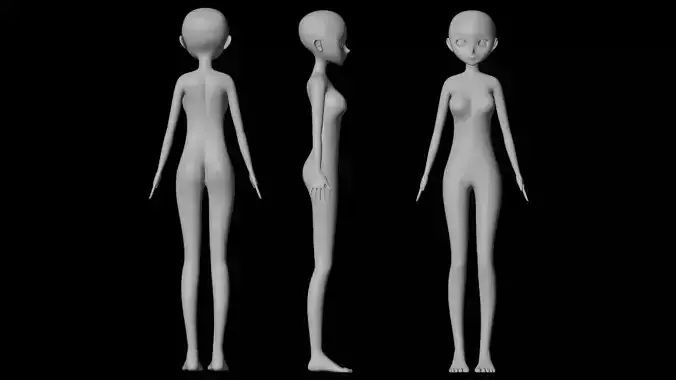 Anime Character Body Base Mesh - Tutorial Included