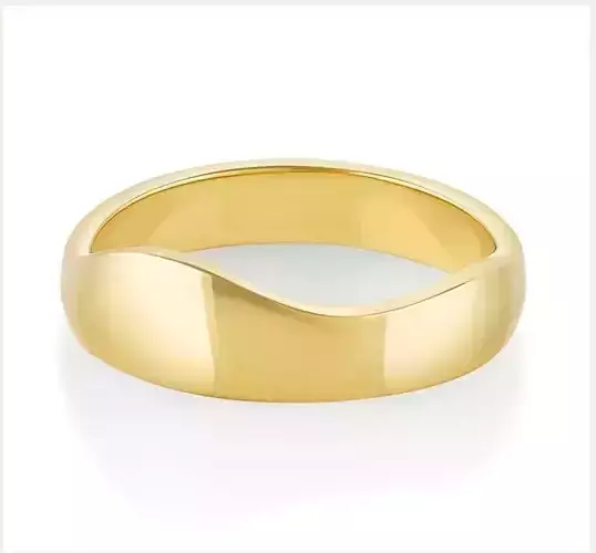 Plain Gold water Wave Ring 