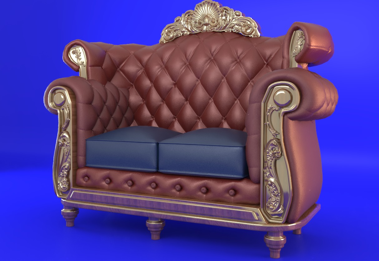 sofa classic 3D model_2