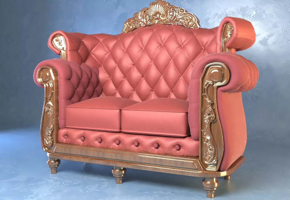 sofa classic 3D model_0
