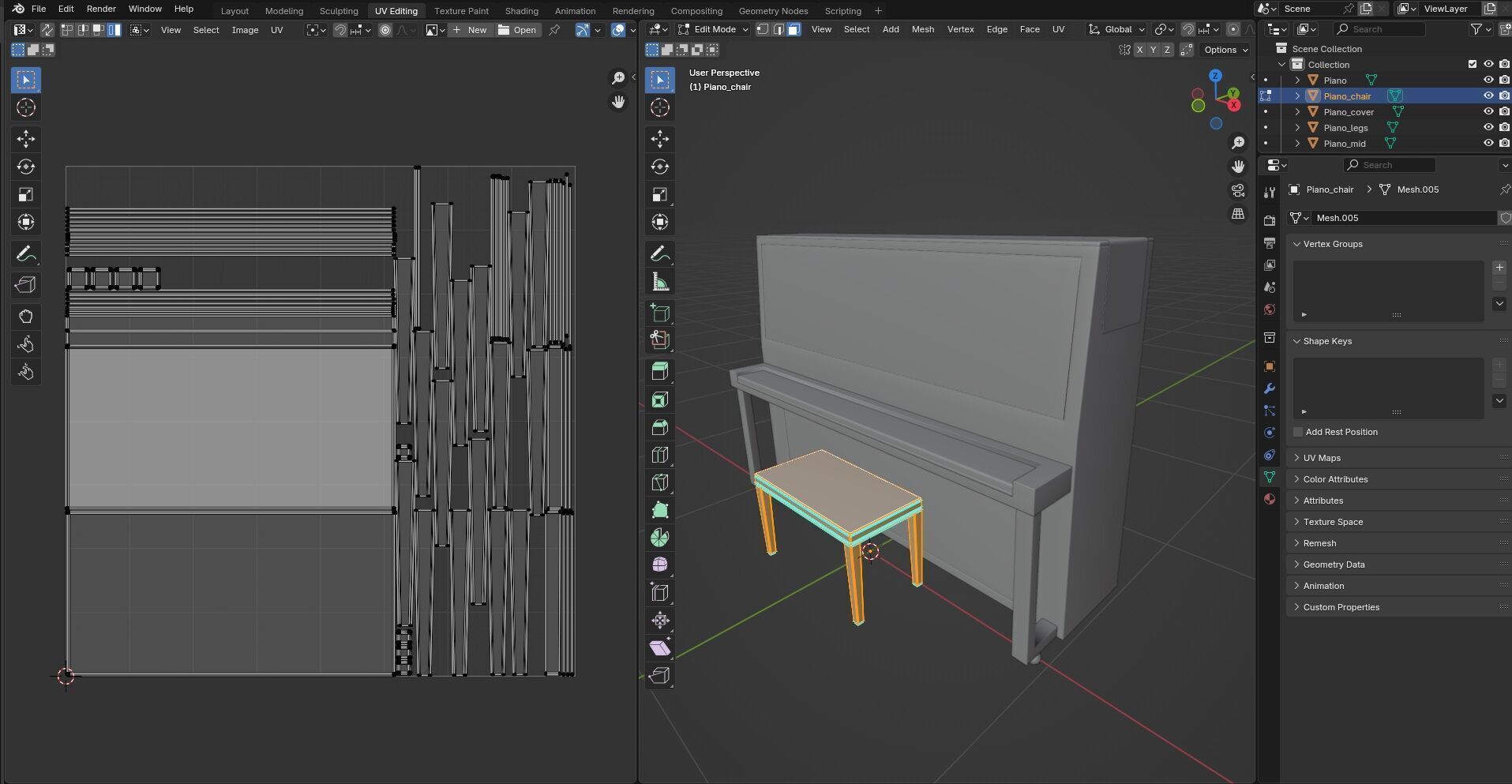 Piano CG1 3D model_11