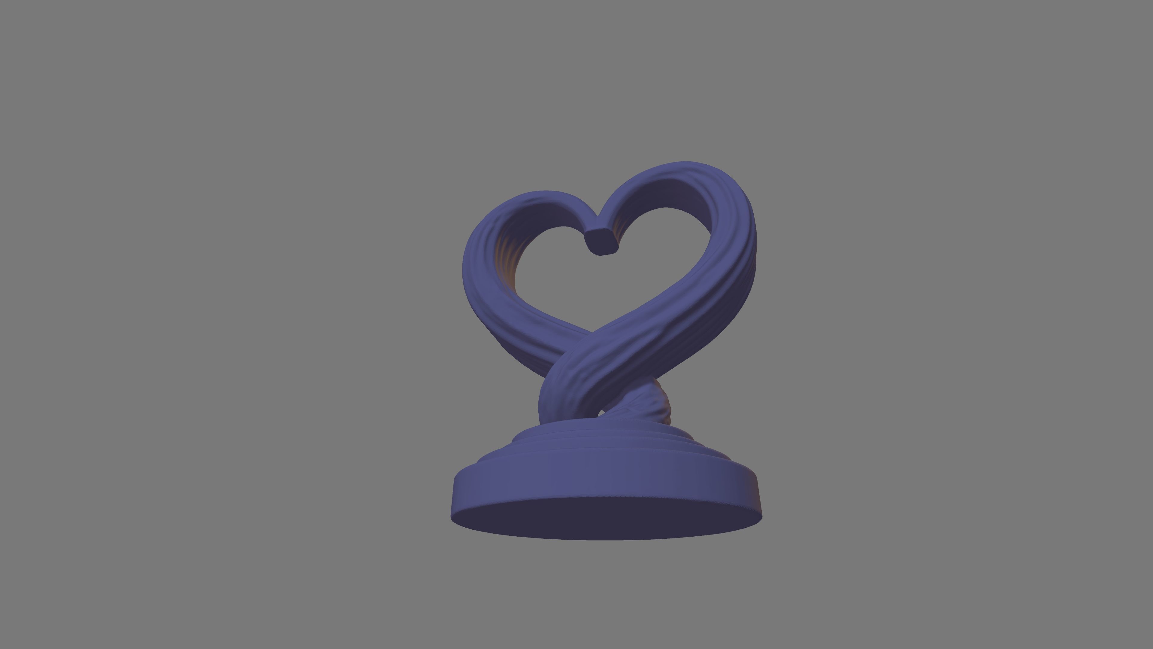 Unfulfilled Love Intertwined Spirals with Heart Shape 3D model_2