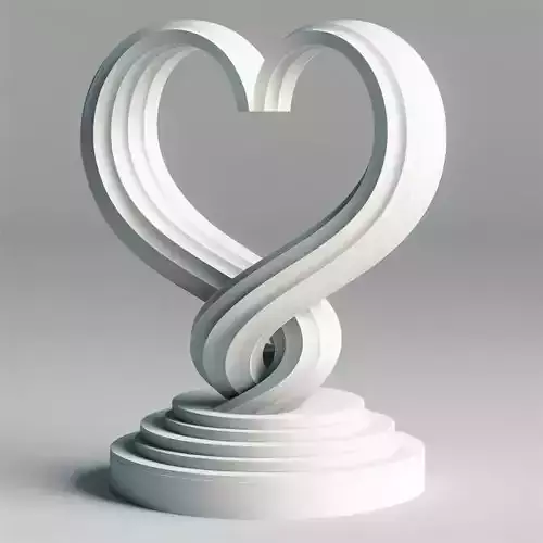 Unfulfilled Love Intertwined Spirals with Heart Shape