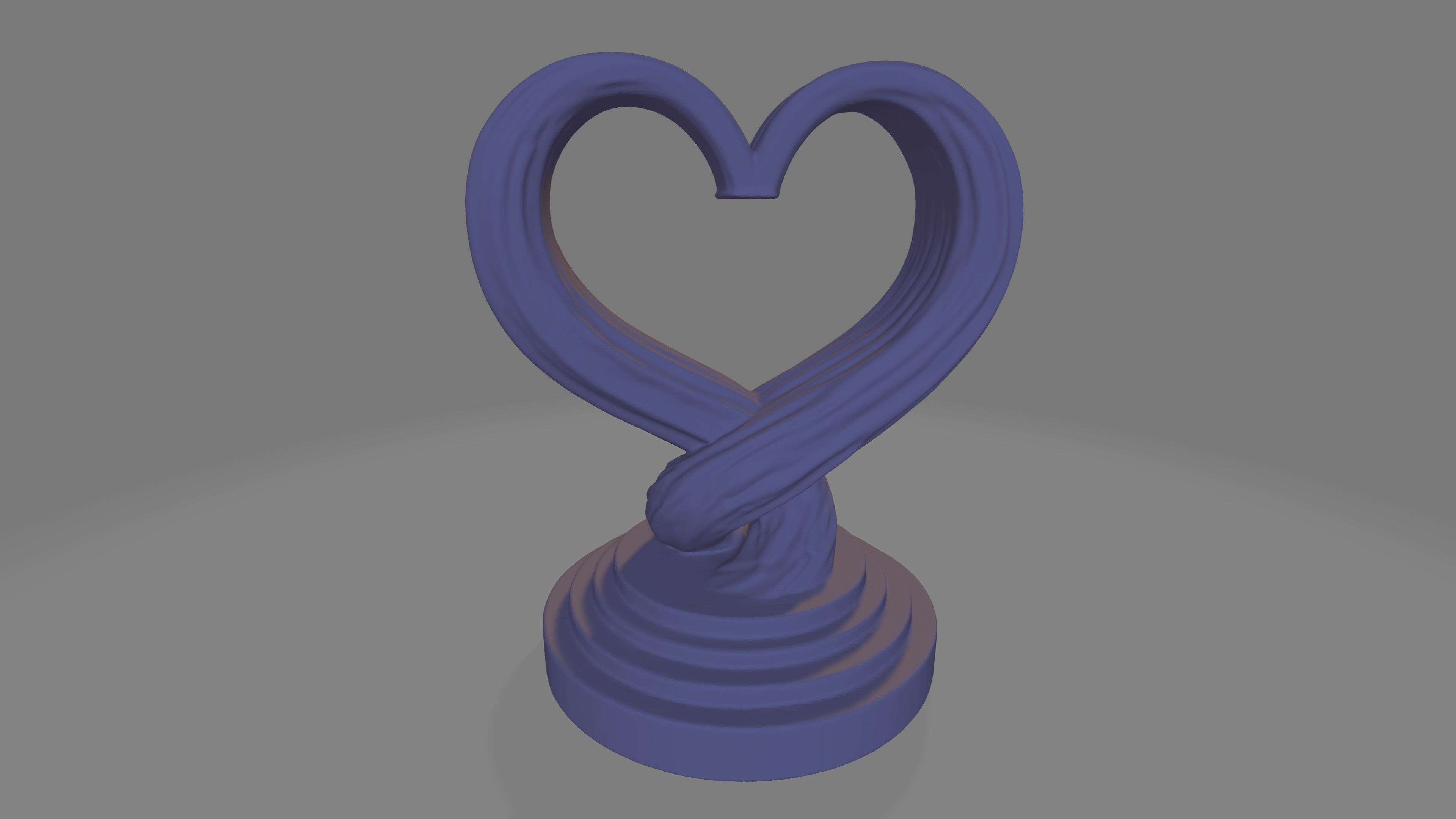 Unfulfilled Love Intertwined Spirals with Heart Shape 3D model_3