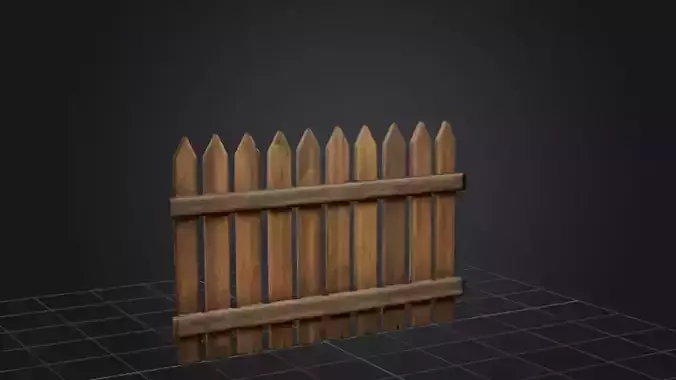 wooden fence  3D Game Ready Model