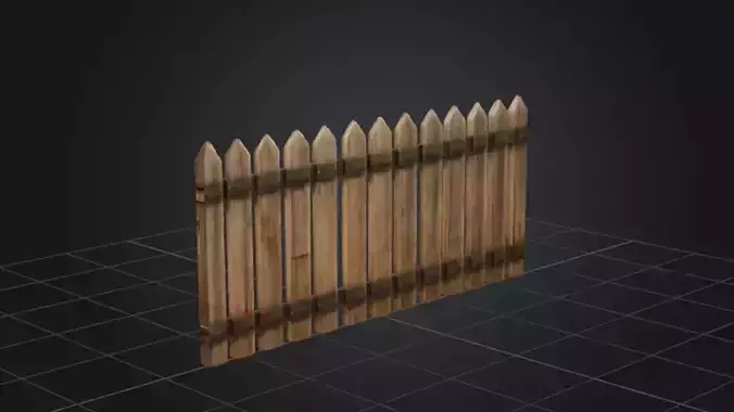 wooden fence  3D Game Ready Model