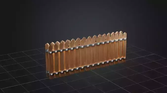 Wooden Fence  3D Game Ready Model