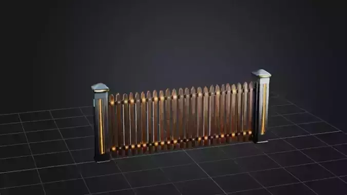 Wooden Fence  3D Game Ready Model