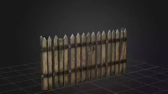 Wooden Fence  3D Game Ready Model