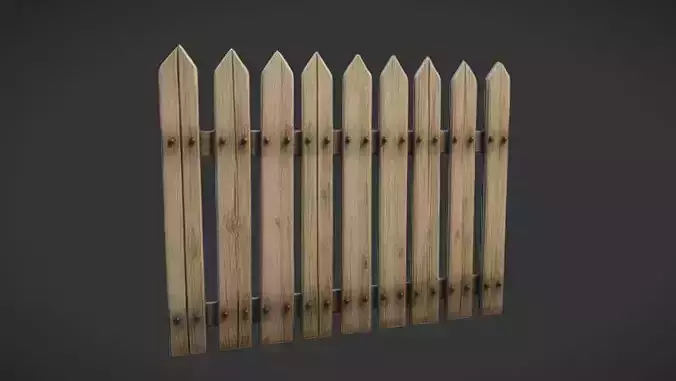 Wooden Fence  3D Game Ready Model