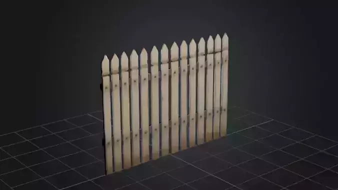 Wooden Fence  3D Game Ready Model